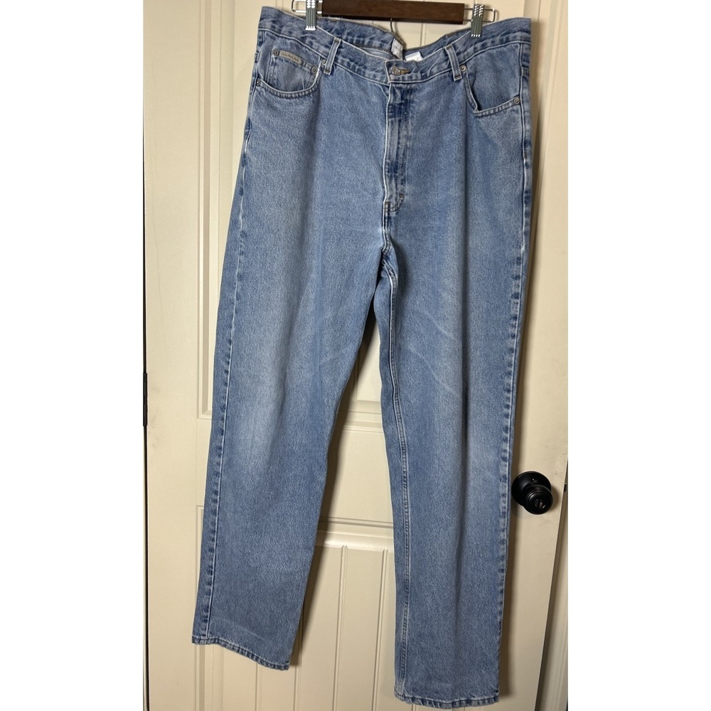 VINTAGE CALVIN Klein EASY FIT JEANS SZ 38X 34 DOUBLE STONE WASH CK 90S Y2K RARE
